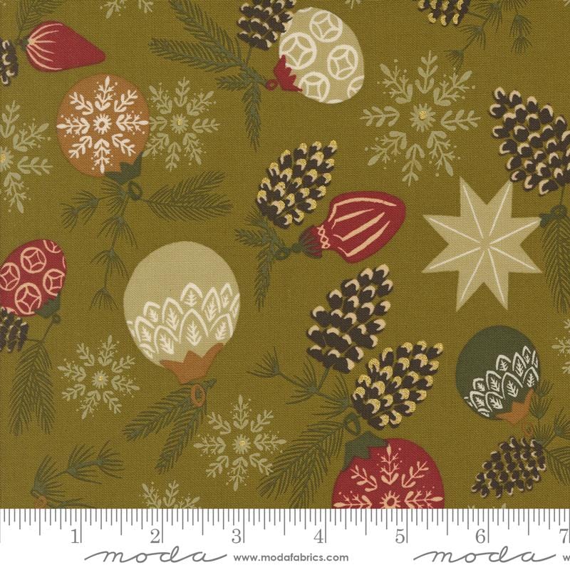 Default Branch and Baubles in Pickle Metallic - Old World Yuletide