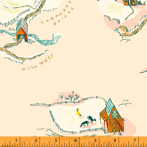 Buttercup Map in Palest Pink - West Hill - Heather Ross