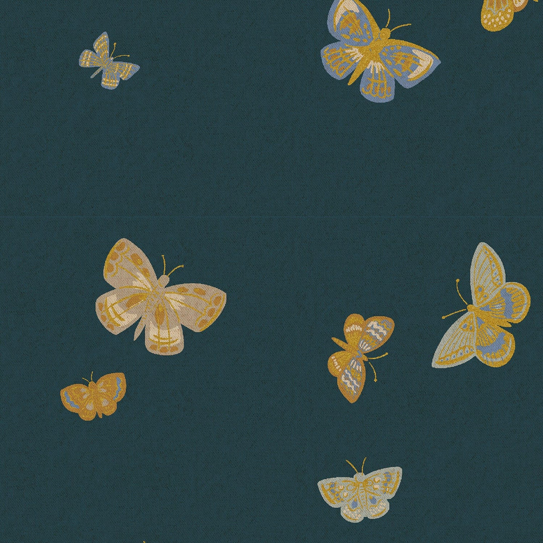 Default Butterfly House in Blue Metallic CANVAS - English Rose - Rifle Paper Co