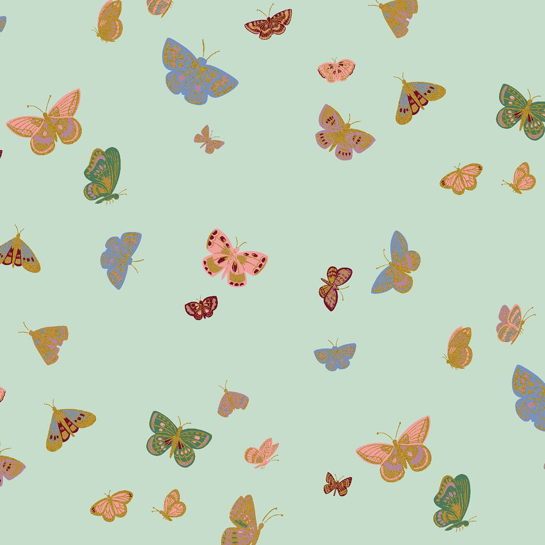 Default Butterfly House in Mint Metallic - English Rose - Rifle Paper Co.