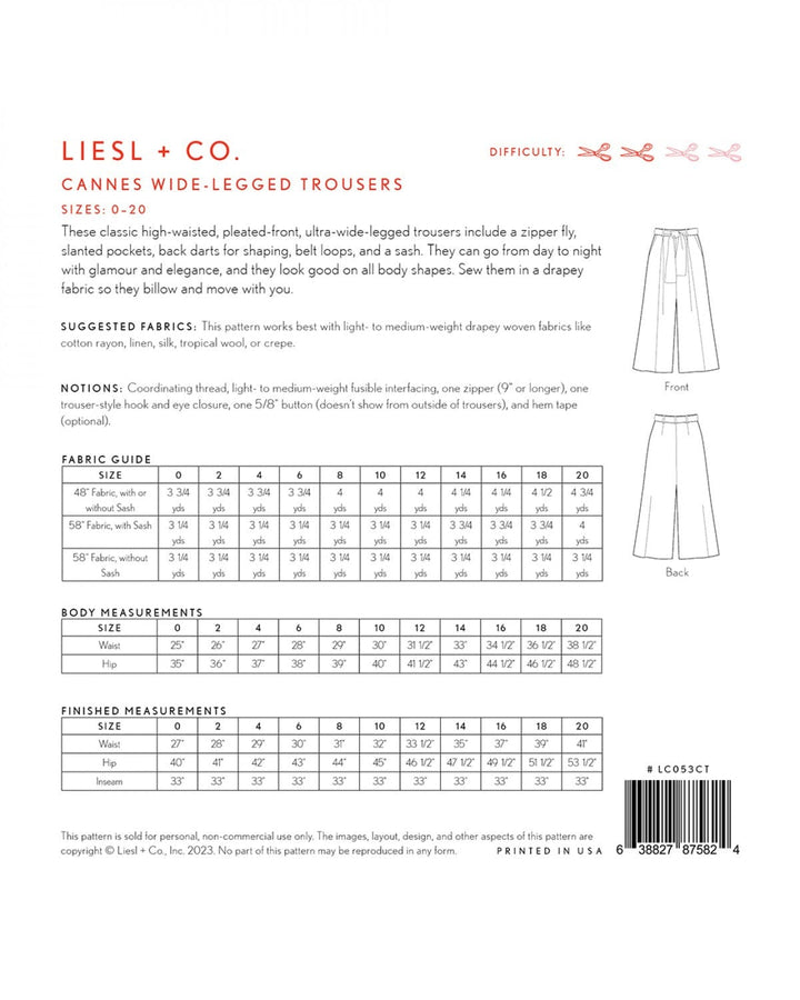 Default Cannes Wide-Legged Trousers - Liesl & Co - Sizes 0-20