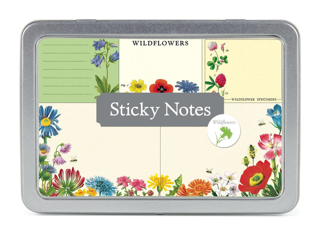 Default Cavallini & Co. Sticky Notes in Tin - Wildflowers