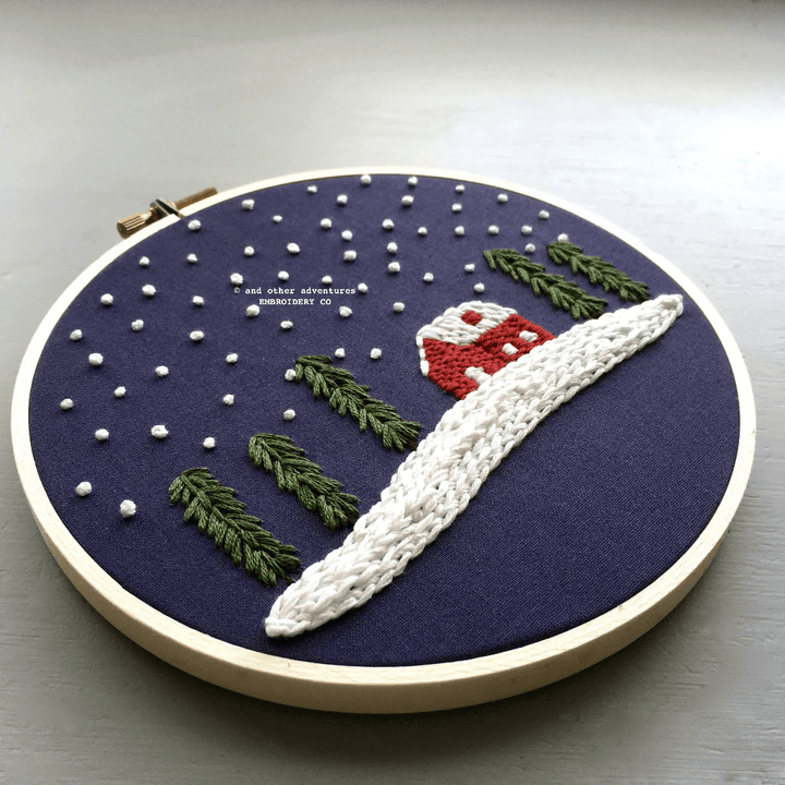 Christmas Cabin Embroidery Kit - And Other Adventures