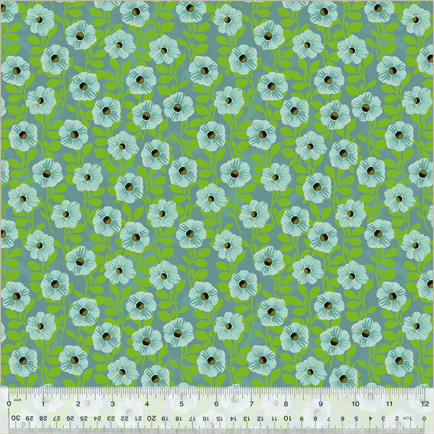 Default Climbing Floral in Turquoise - Wild Meadow