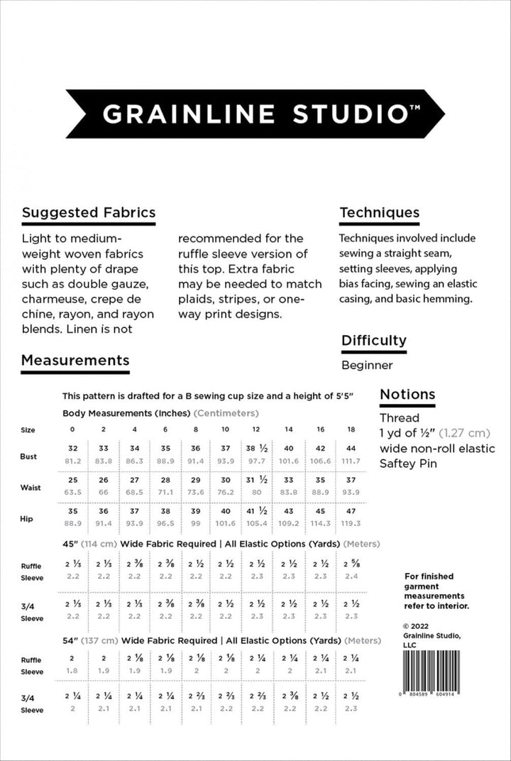 Default Corin Top - Grainline Studio - Sizes 0-18