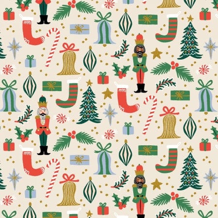 Deck the Halls in Cream Metallic - Holiday Classics - Rifle Paper Co.