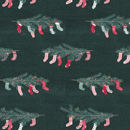 Deck the Halls in Spruce - Wintertale - Art Gallery Fabric