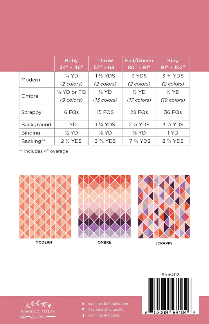 Deltille Quilt Pattern - Running Stitch Quilts