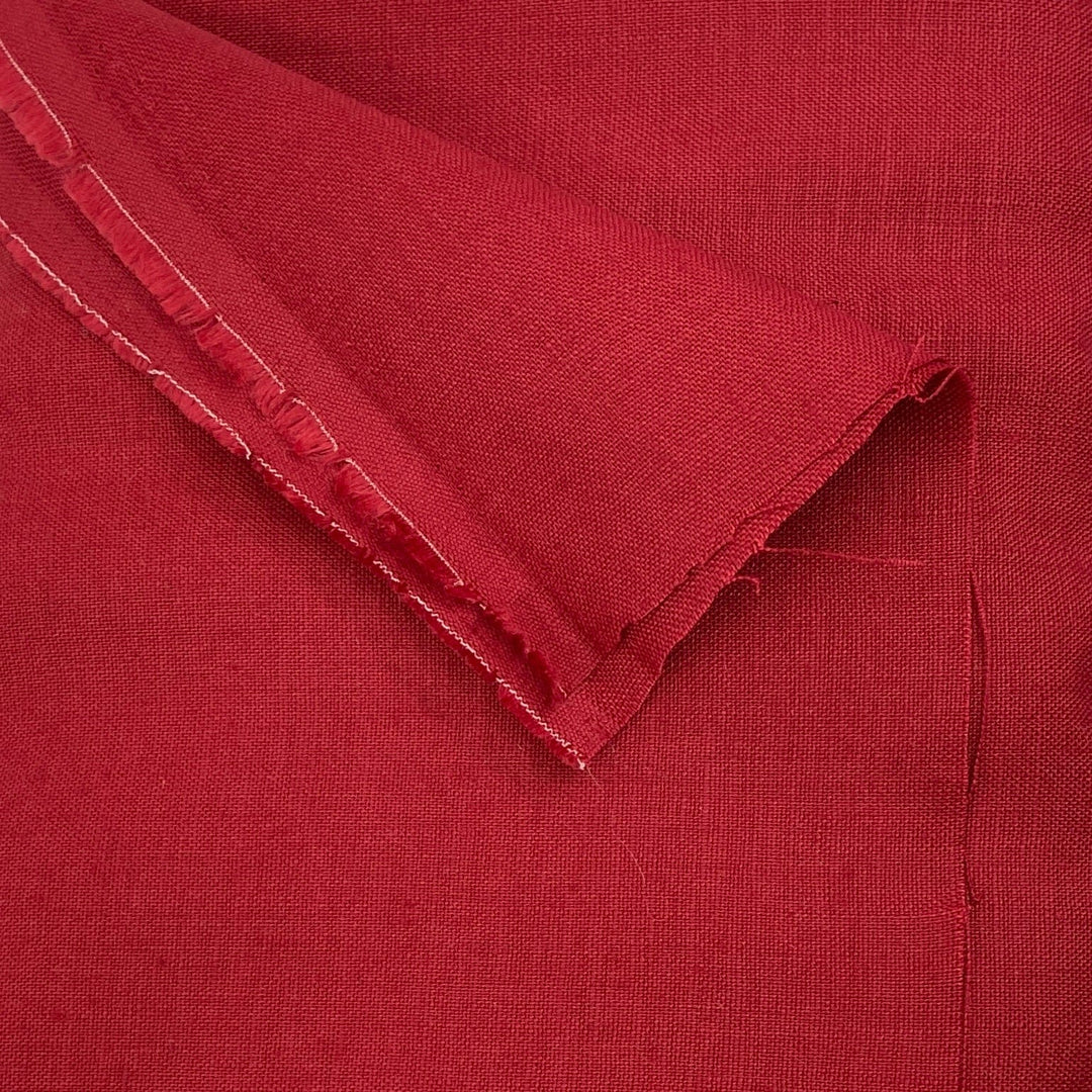 Driftwood Linen in Dark Red - Project Cut - 22" x 29"