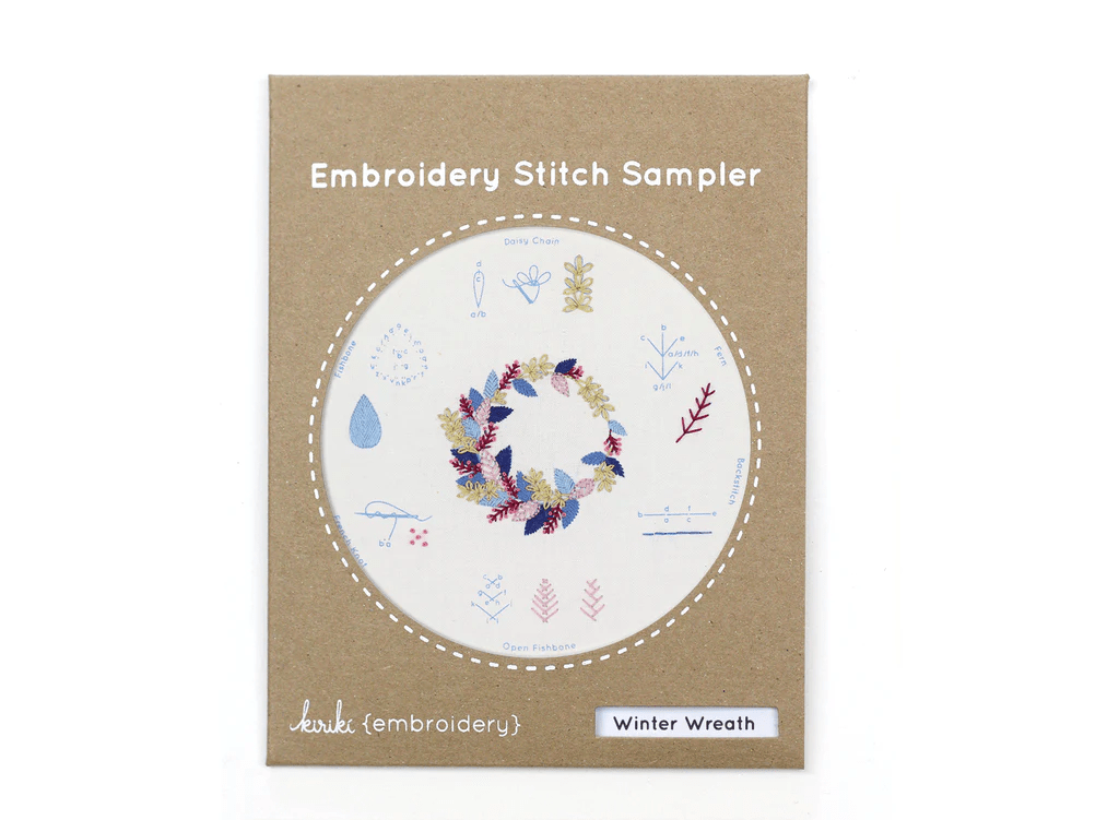 Embroidery Sampler ~ Winter Wreath