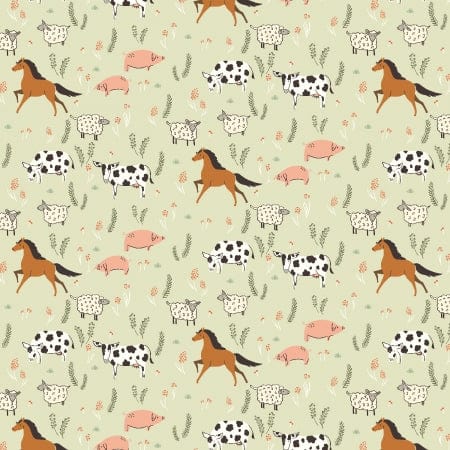 Farm Friends in Green Frolic - Day On A Farm - Indico Designs