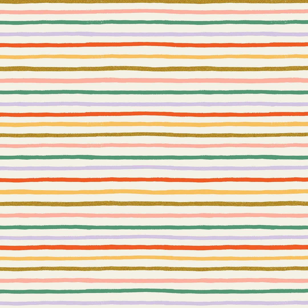 Default Festive Stripe in Cream Metallic - Orchard - Rifle Paper Co.