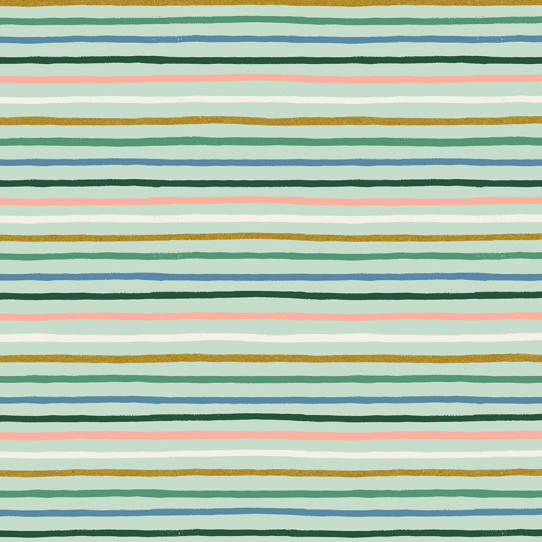Default Festive Stripe in Mint Metallic - Orchard - Rifle Paper Co.