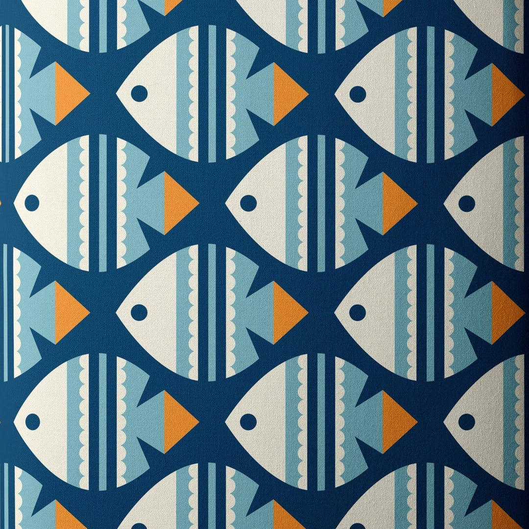 Default Fish on Blue - Ocean Motion CANVAS - Cloud9 Fabrics