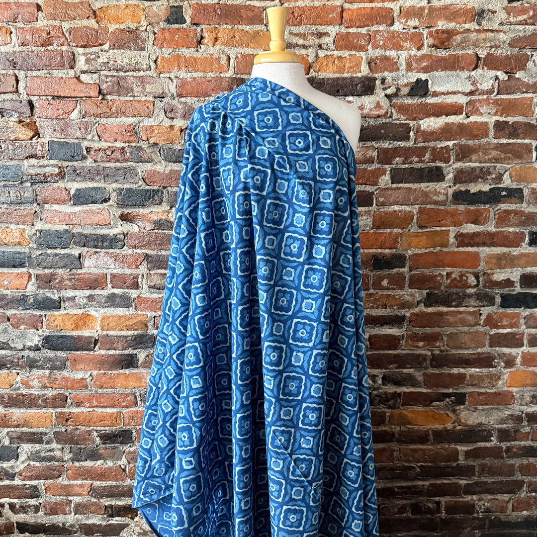 Default Floral Tiles - Indigo Akola Blockprint from India