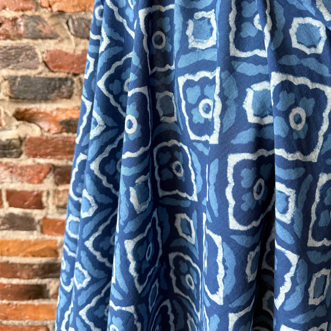 Default Floral Tiles - Indigo Akola Blockprint from India