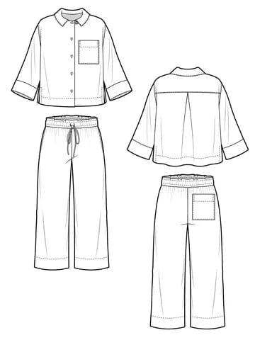 Default Fran Pajamas - Closet Core Patterns - Sizes XXS-4X