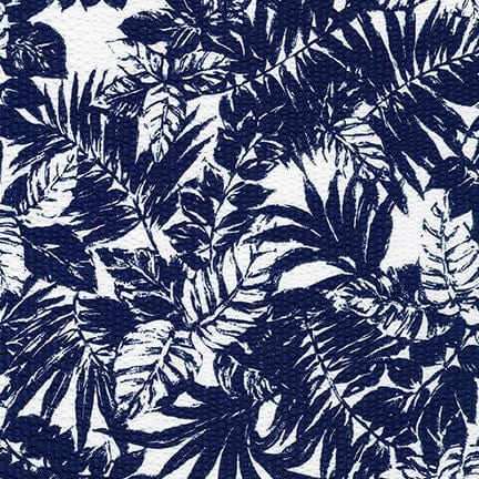 Fronds in Navy - Plissé Collection