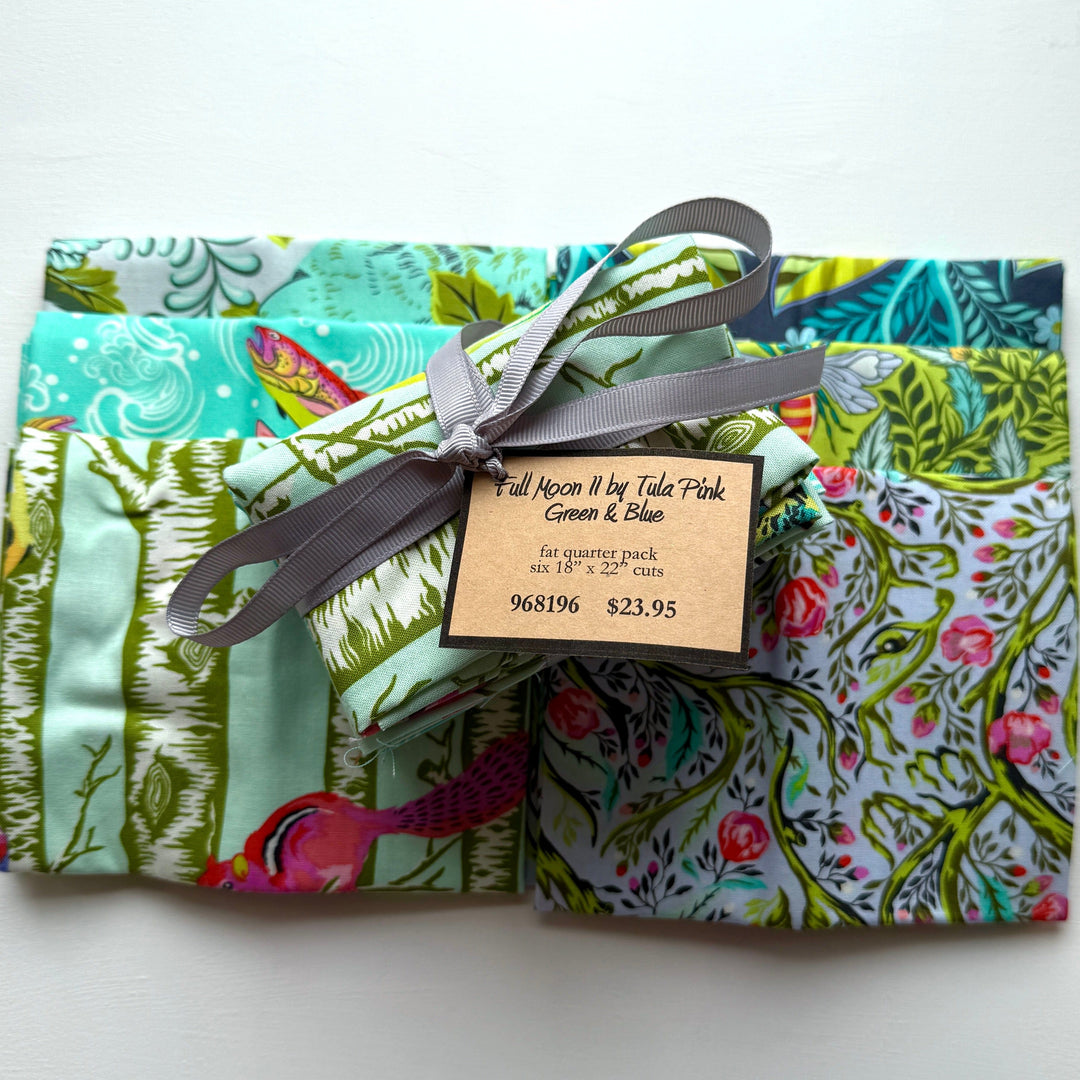 Default Full Moon Forest II FQ Bundle in Green & Blue - 6 FQs - Tula Pink