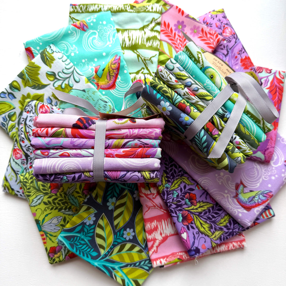 Default Full Moon Forest II FQ Bundle in Green & Blue - 6 FQs - Tula Pink