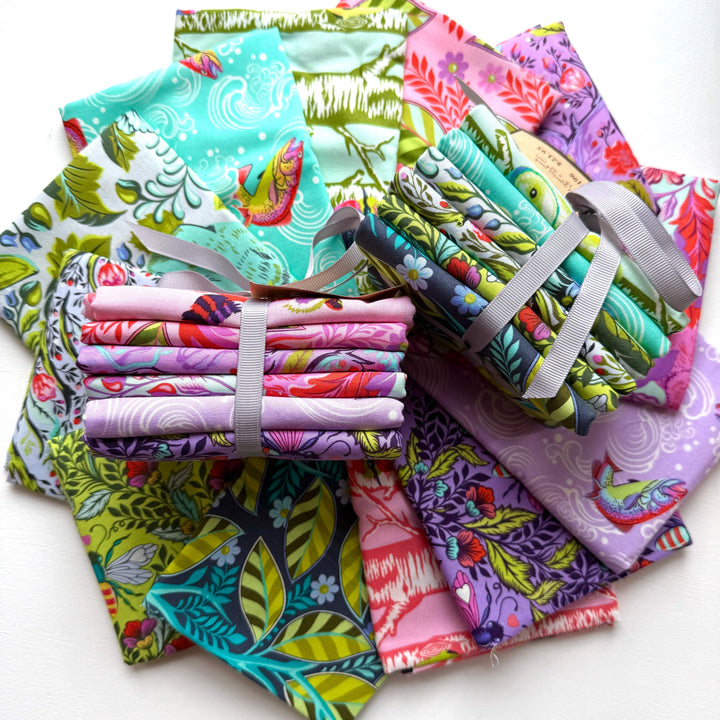 Default Full Moon Forest II FQ Bundle in Green & Blue - 6 FQs - Tula Pink