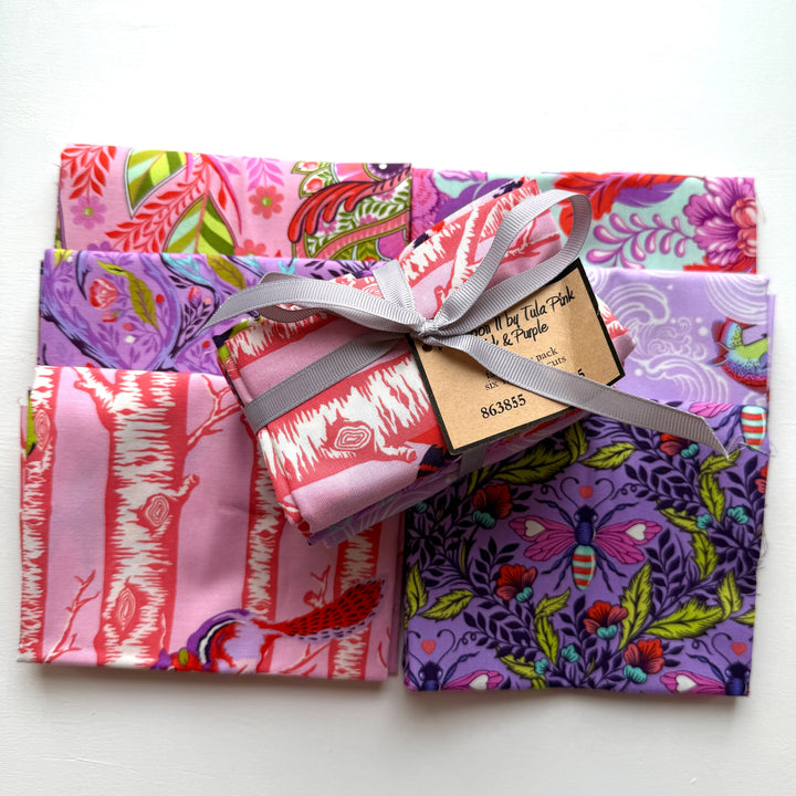 Default Full Moon II FQ Bundle in Pink & Purple - 6 FQs - Tula Pink