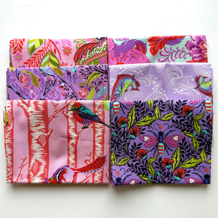 Default Full Moon II FQ Bundle in Pink & Purple - 6 FQs - Tula Pink