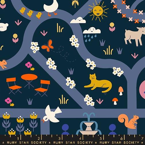 Default Garden Map in Teal Navy - Woodland Park - RSS