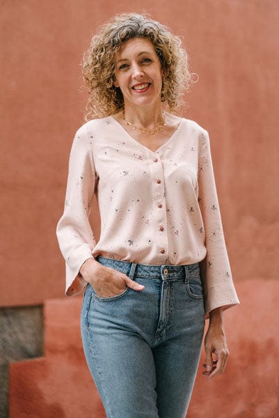 Default Geneva V-Neck Blouse - Liesl & Co. - Sizes 0-20