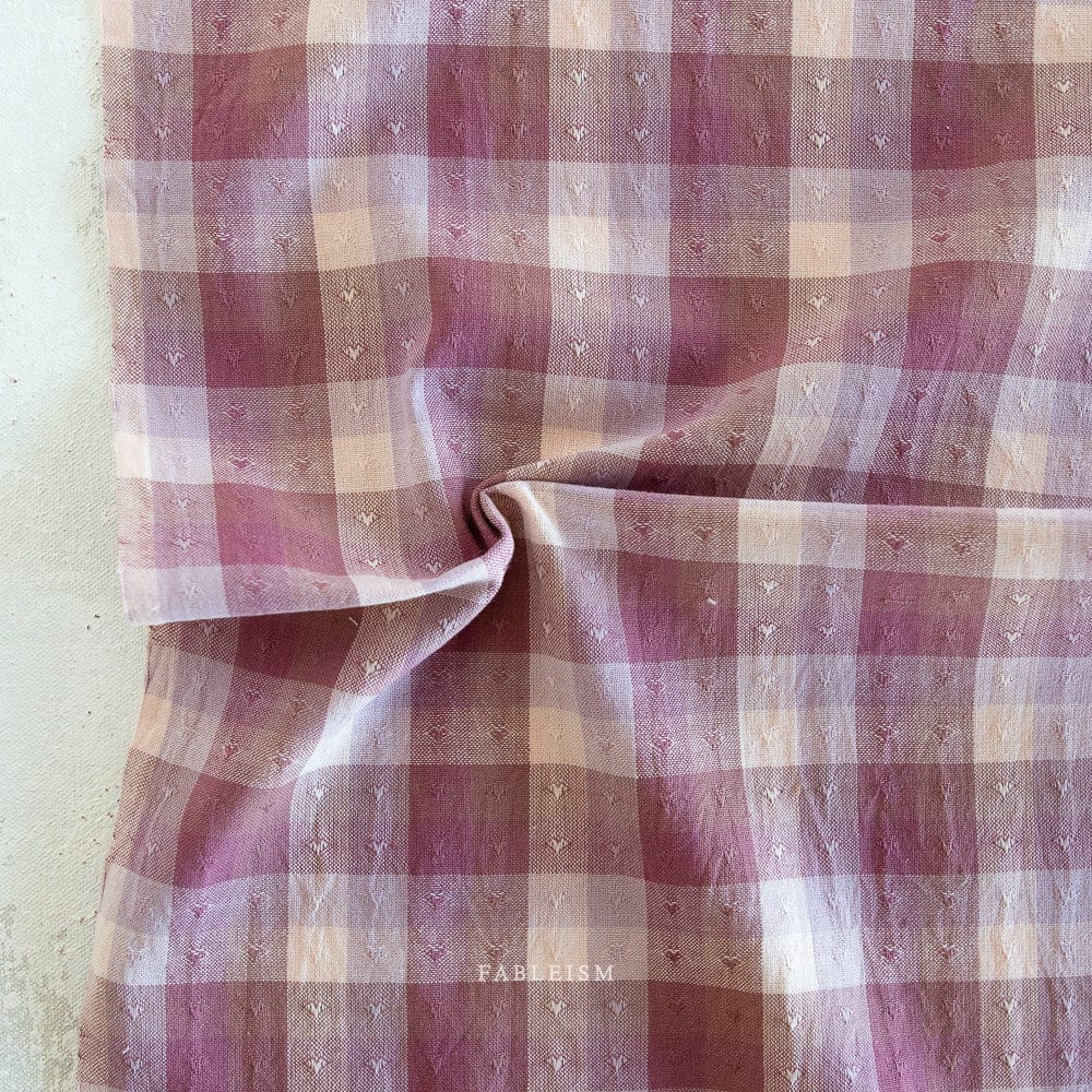 Default Gingham Hearts in Cameo Pink - Golden Hour - Fableism