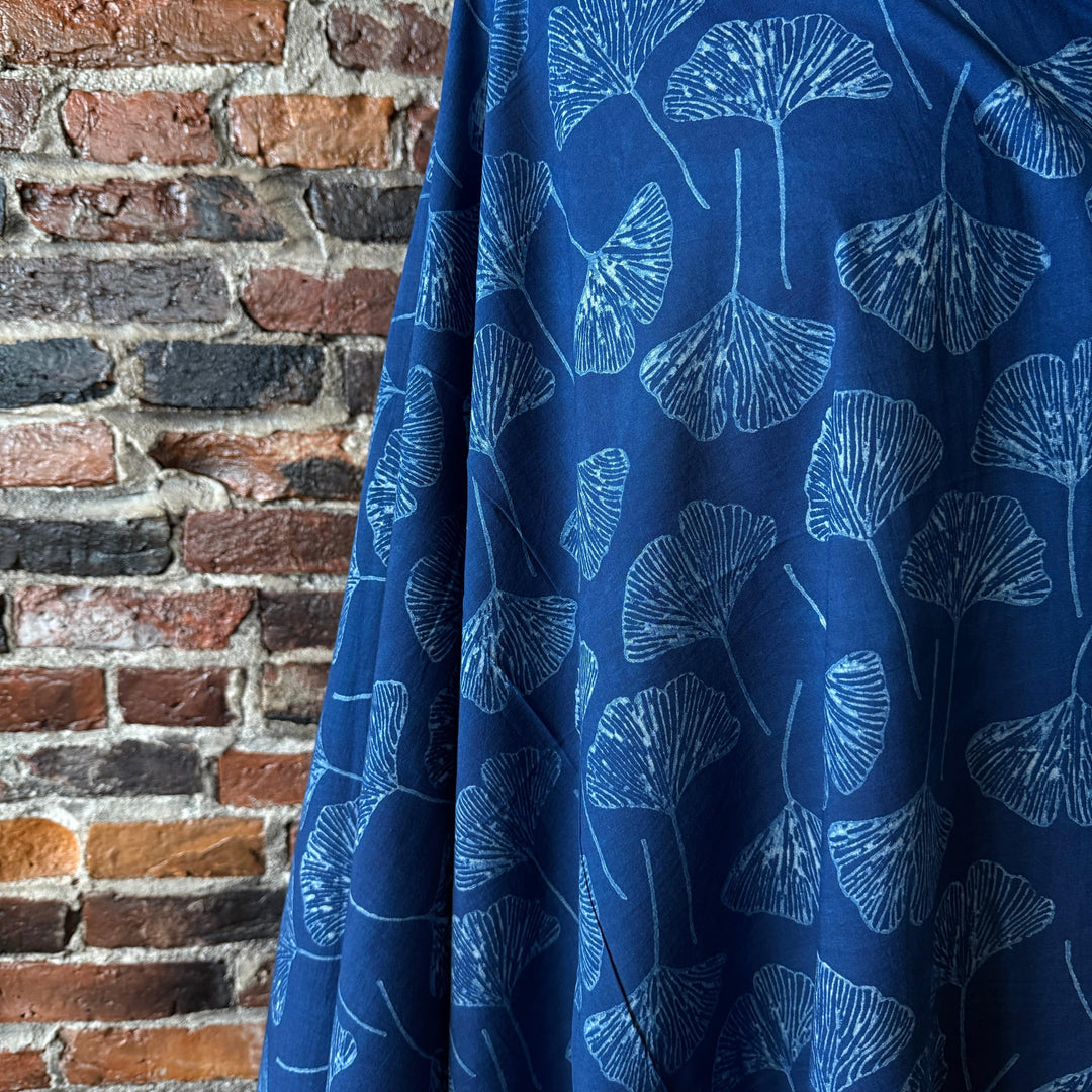 Default Ginkgo in Indigo - Indigo Dabu Blockprint from India