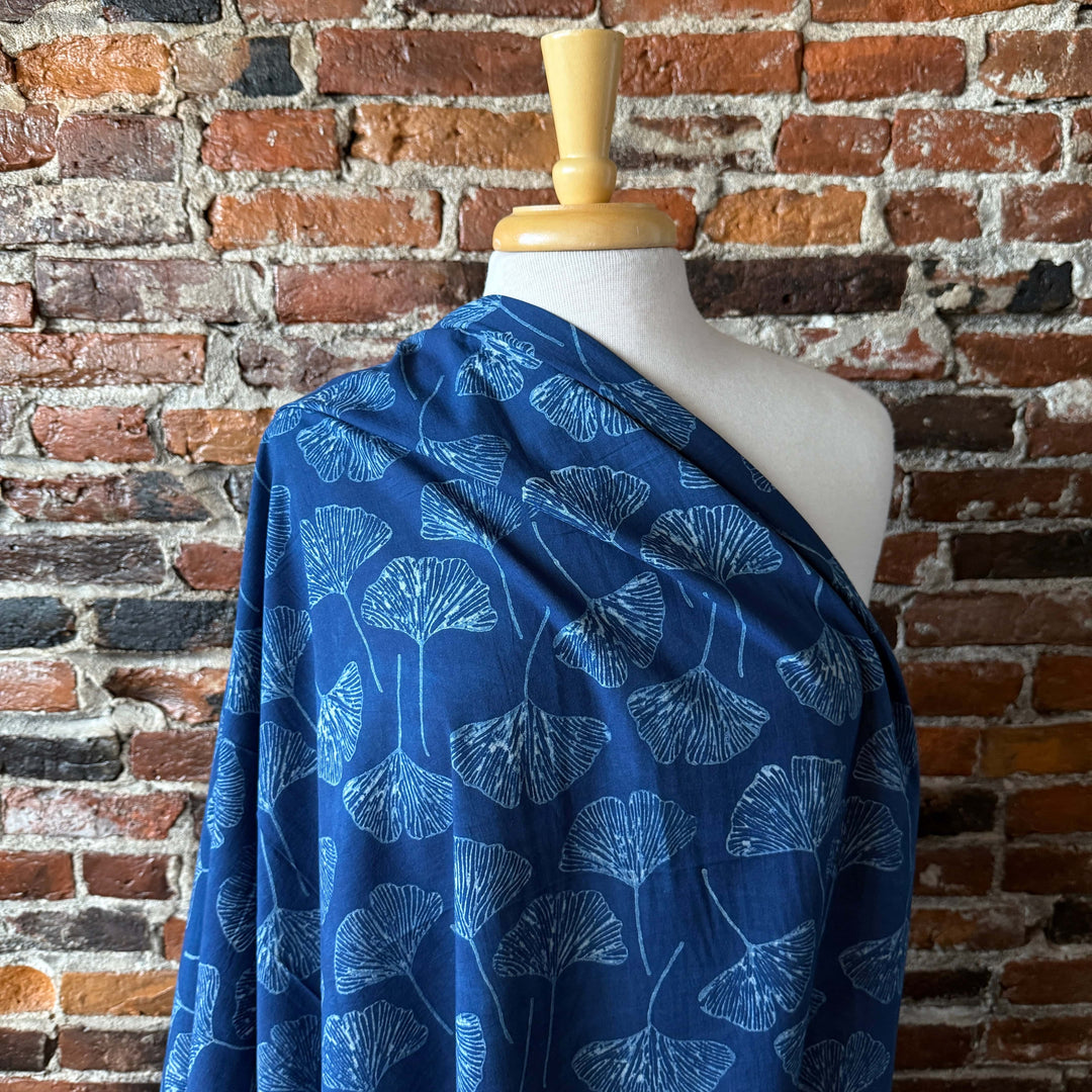 Default Ginkgo in Indigo - Indigo Dabu Blockprint from India