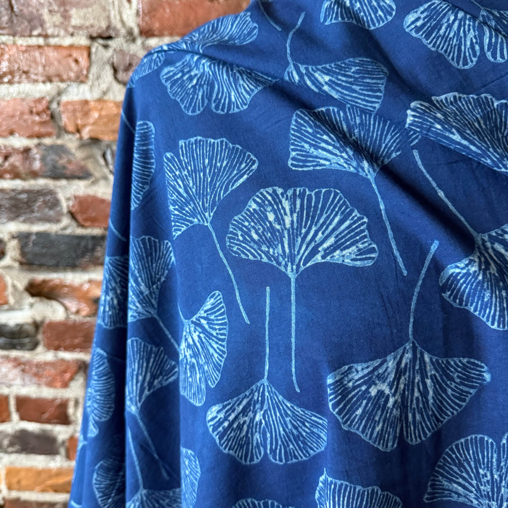 Default Ginkgo in Indigo - Indigo Dabu Blockprint from India