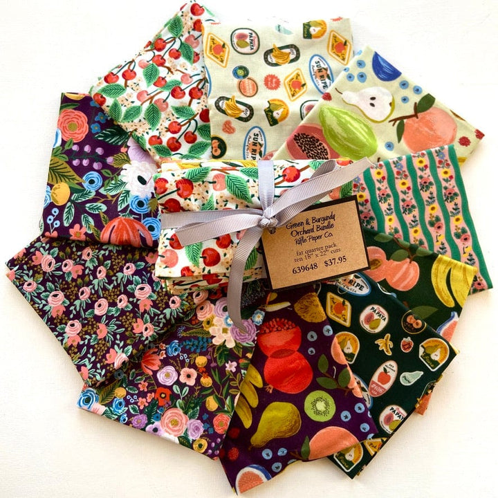 Default Green & Burgundy Orchard Bundle - 10 FQs - Rifle Paper Co.