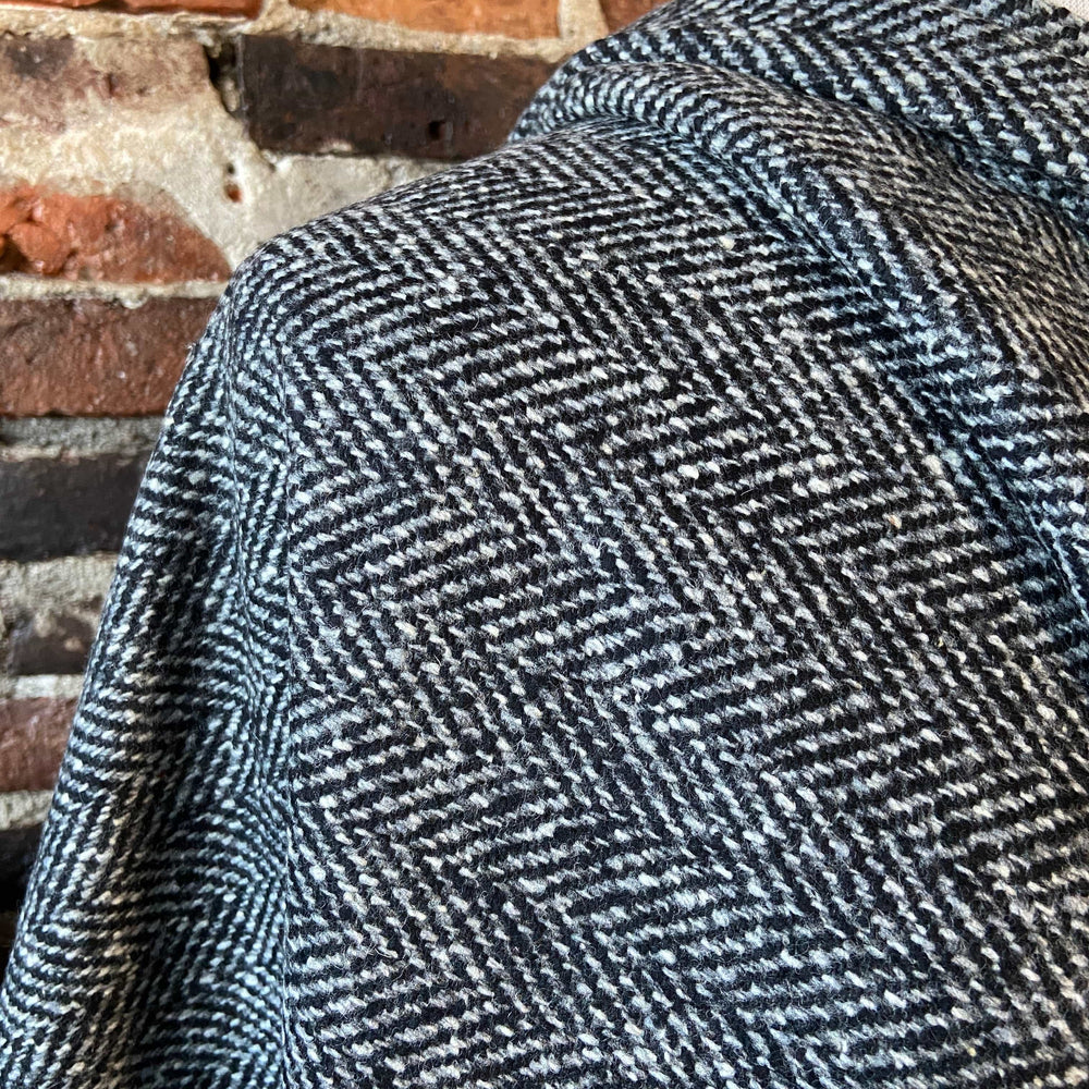 Default Herringbone Tweed Wool in Gray