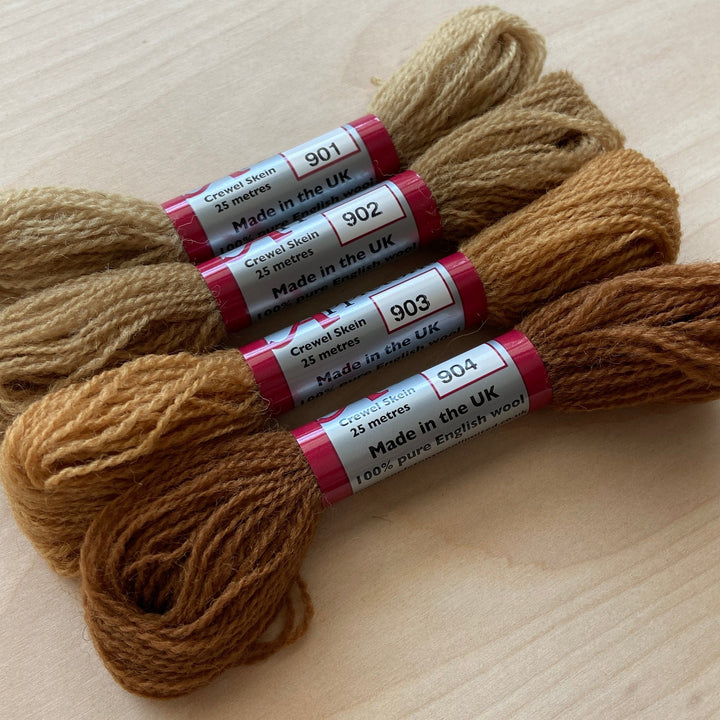 Individual Appletons Crewel Wool Skeins from the Golden Brown Colorway