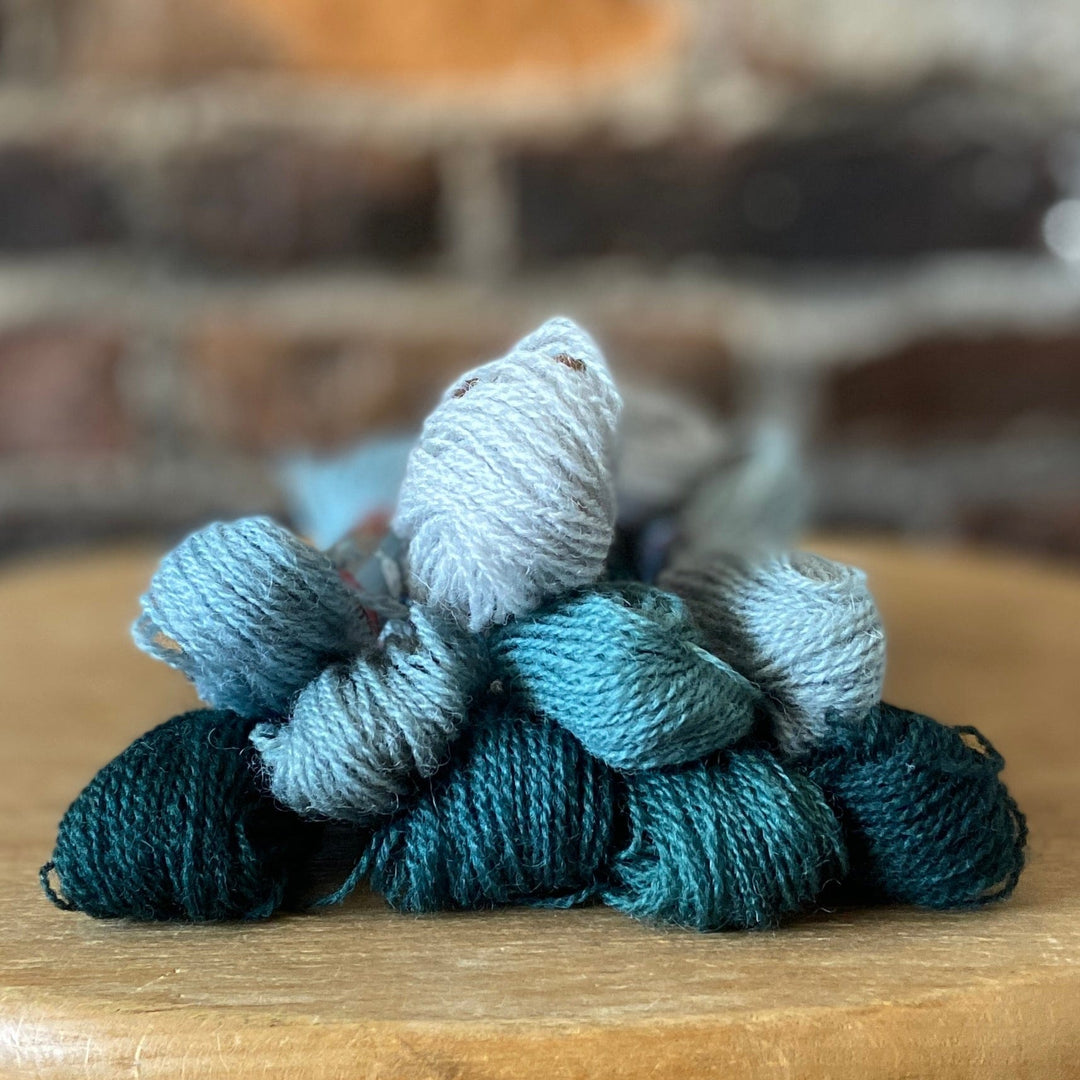 Individual Appletons Crewel Wool Skeins from the Mid Blue Colorway