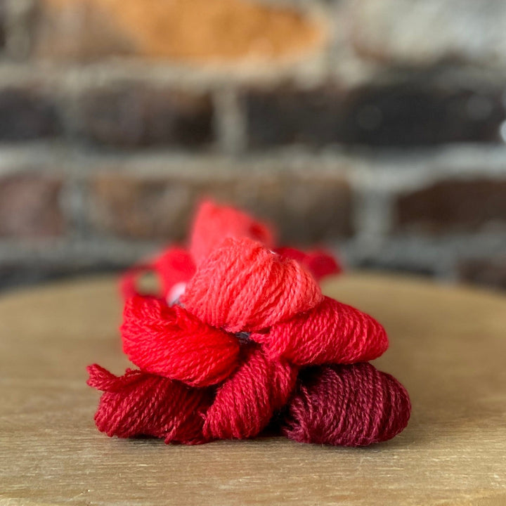 Individual Appletons Crewel Wool Skeins from the Scarlet Colorway