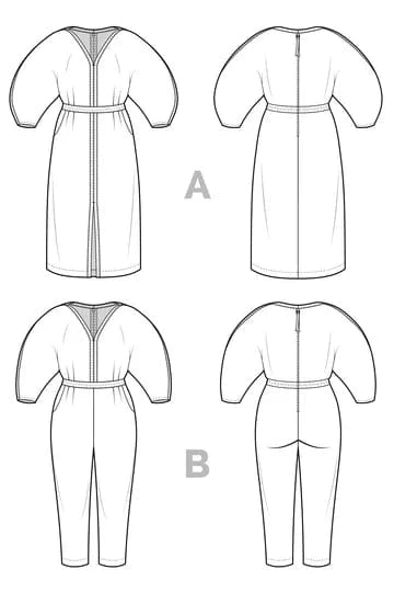 Default Jo Dress & Jumpsuit - Closet Core Patterns - Sizes 0-20