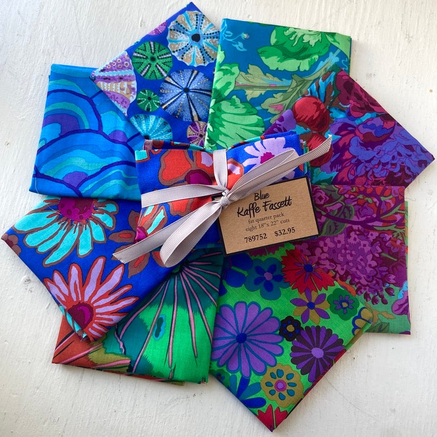 Kaffe Fassett Bundle in Blue - 8 FQs – Fiddlehead Artisan Supply
