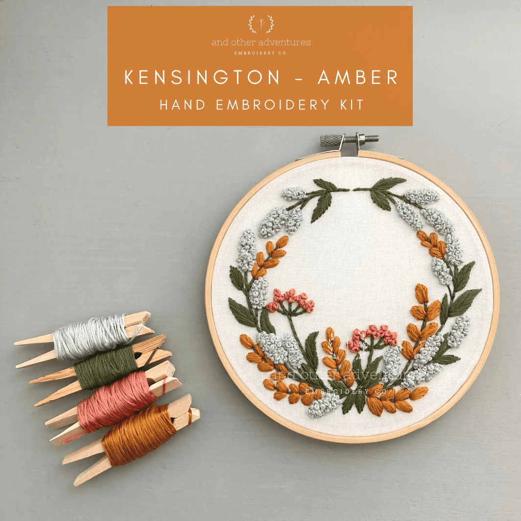 Kensington in Amber Embroidery Kit - And Other Adventures Embroidery C –  Fiddlehead Artisan Supply