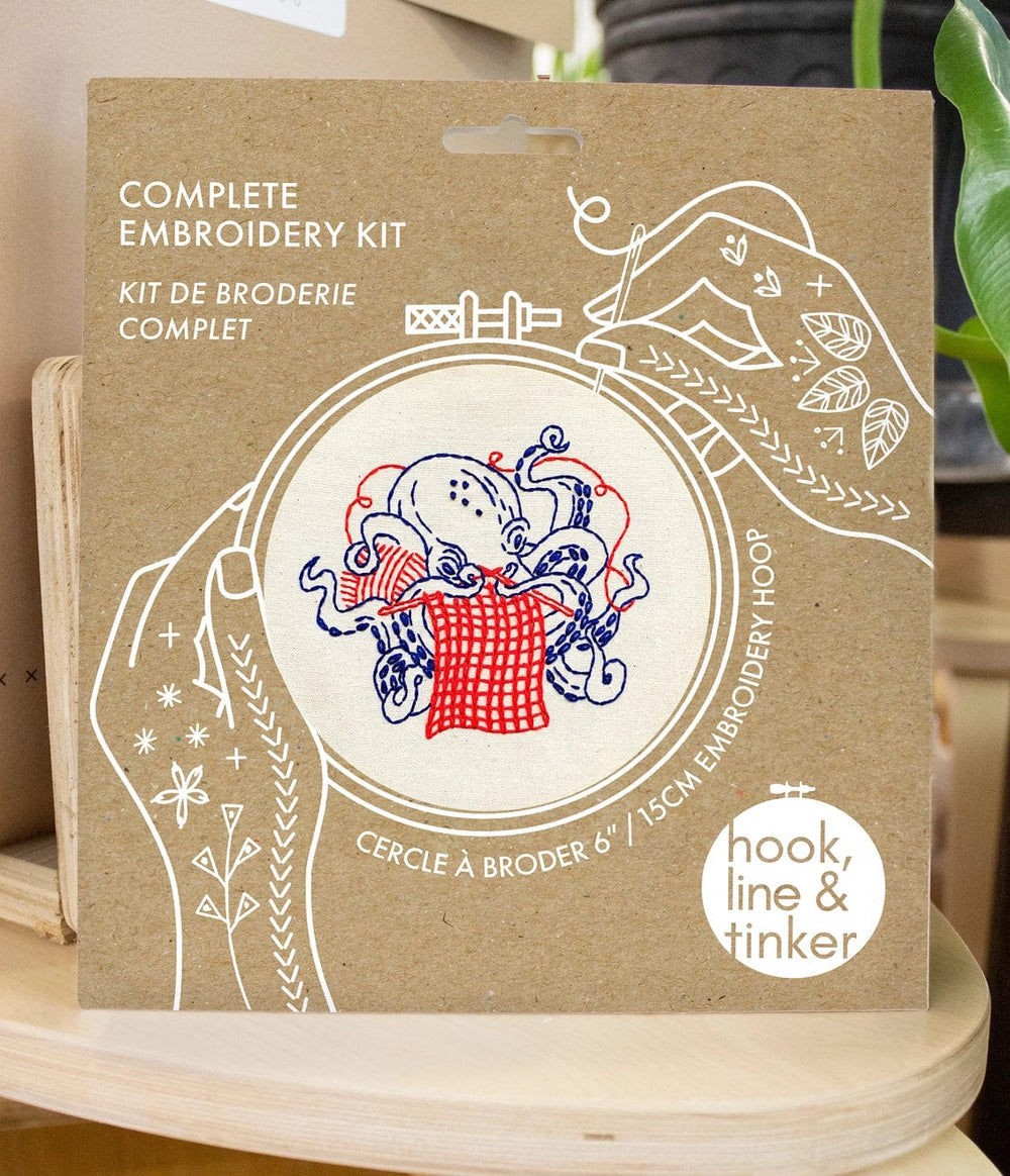 Default Knitting Octopus - Hook, Line & Tinker Embroidery Kit