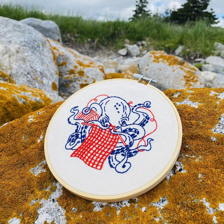 Default Knitting Octopus - Hook, Line & Tinker Embroidery Kit