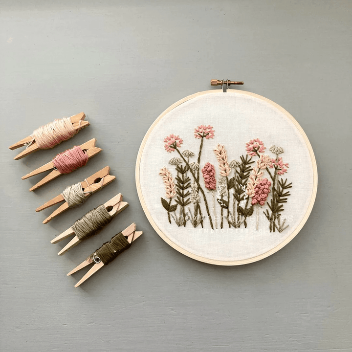 Meadow in Blush & Olive Embroidery Kit - And Other Adventures