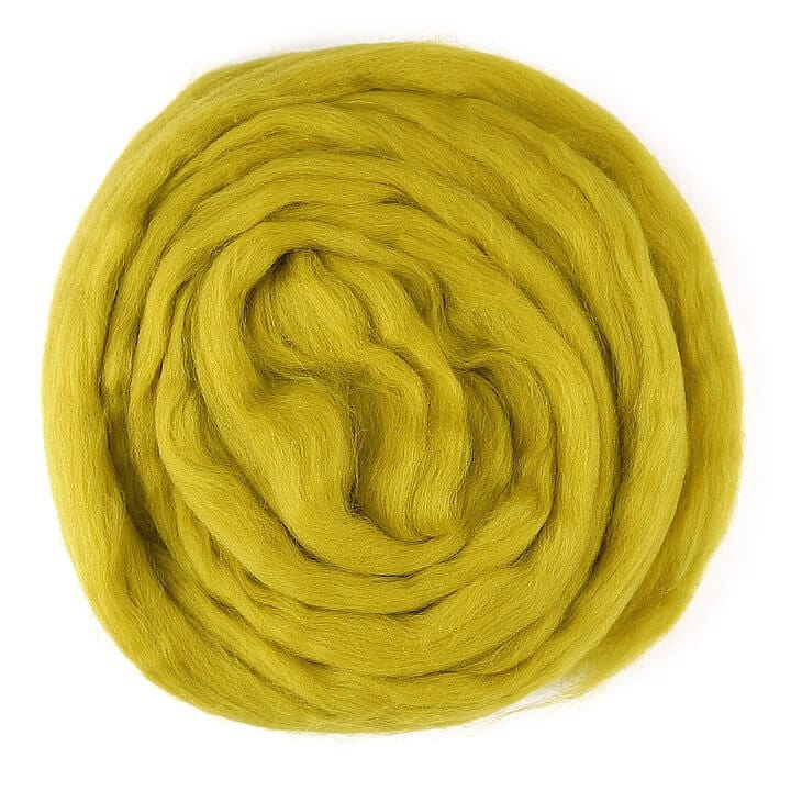 Default Merino Roving in Mustard - 50 gram bag - Color 603 - Raised and Procesed in Europe