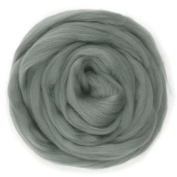 Default Merino Roving in Space Gray - 50 gram bag - Color 641 - Raised and Procesed in Europe