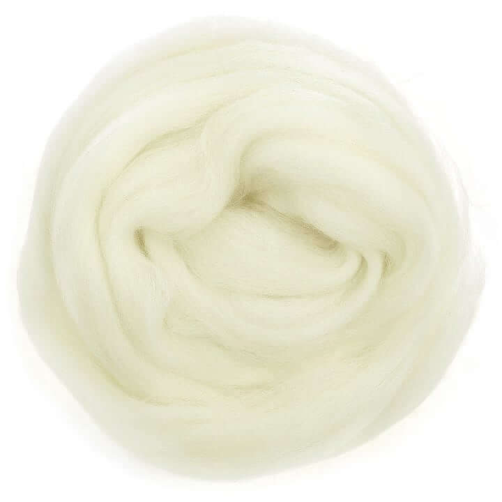 Default Merino Roving in Woolly White - 50 gram bag - Color 634 - Raised and Procesed in Europe