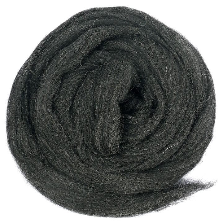 Default Merino Wool Top Roving in Coal Mix - 50 gram bag (1.75oz) - Color 642 - Raised and Procesed in Europe