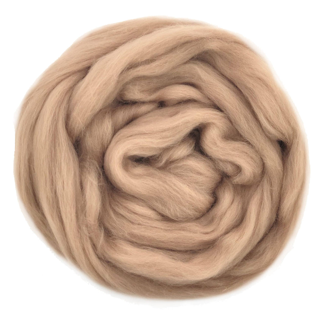 Default Merino Wool Top Roving in Mocha - 50 gram bag (1.75oz) - Color 702 - Raised and Procesed in Europe