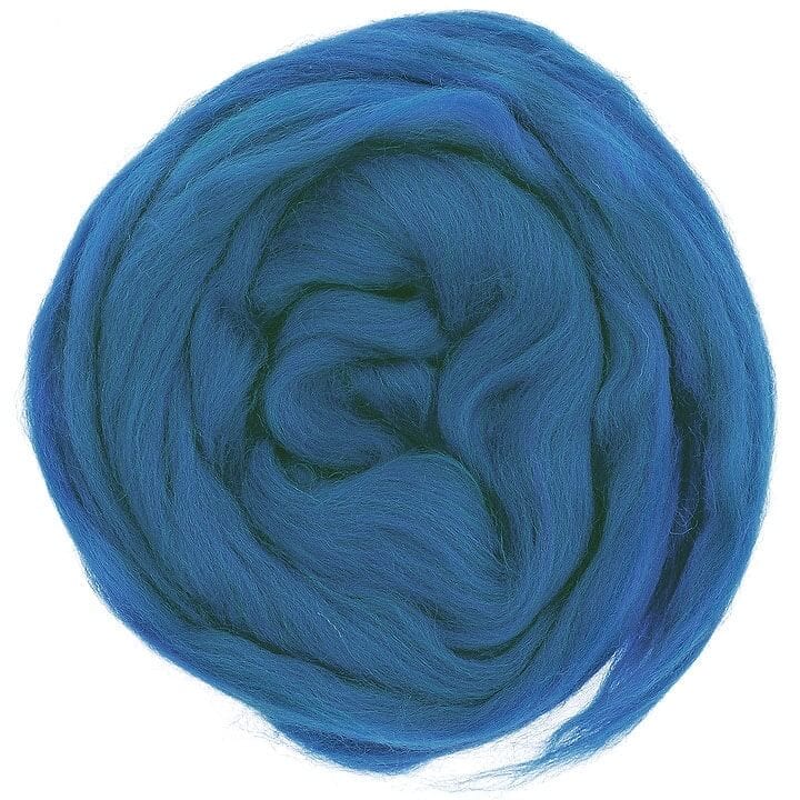 Default Merino Wool Top Roving in Sapphire Mix - 50 gram bag (1.75oz) - Color 649 - Raised and Procesed in Europe